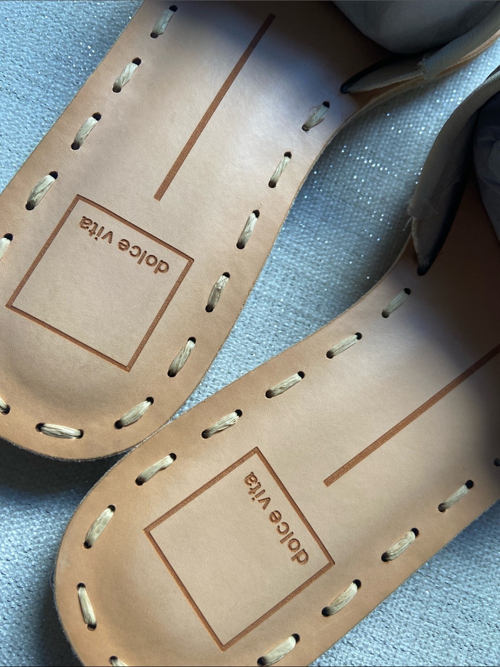 Dolce Vita Tan Braided Chain-Detail Slide Sandals - Picture 3 of 6